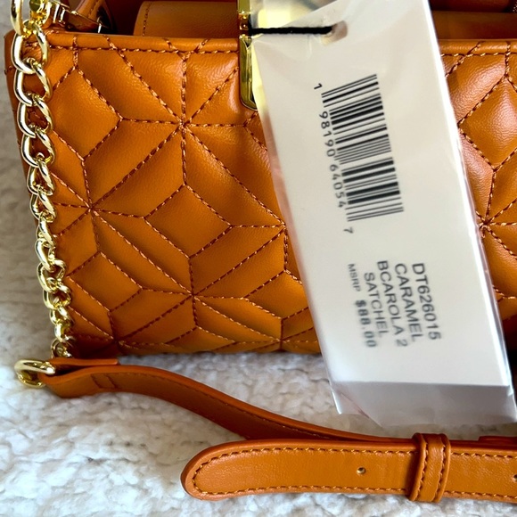 Steve Madden Mini Bag Tan Brown Quilted‎ Faux Leather - Picture 13 of 16